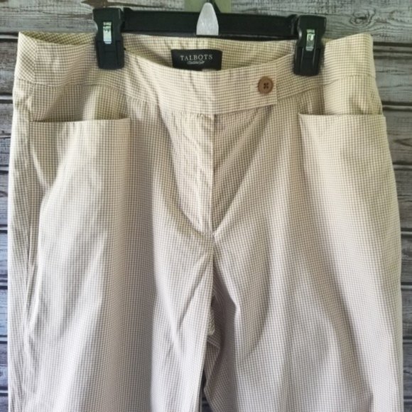 Talbots Signature Women's Gingham Cropped Pants Size 6 Cotton Blend‎ Pockets - Picture 3 of 9